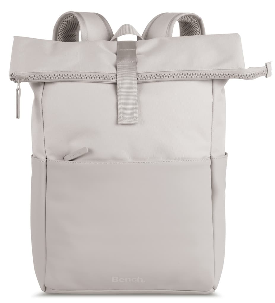 BENCH Rucksack Rolltop style, hellgrau, bis zu 17 Liter