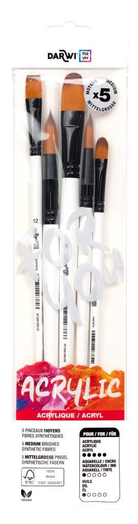 Darwi For You, Set mit 5 mittelgroßen Pinseln