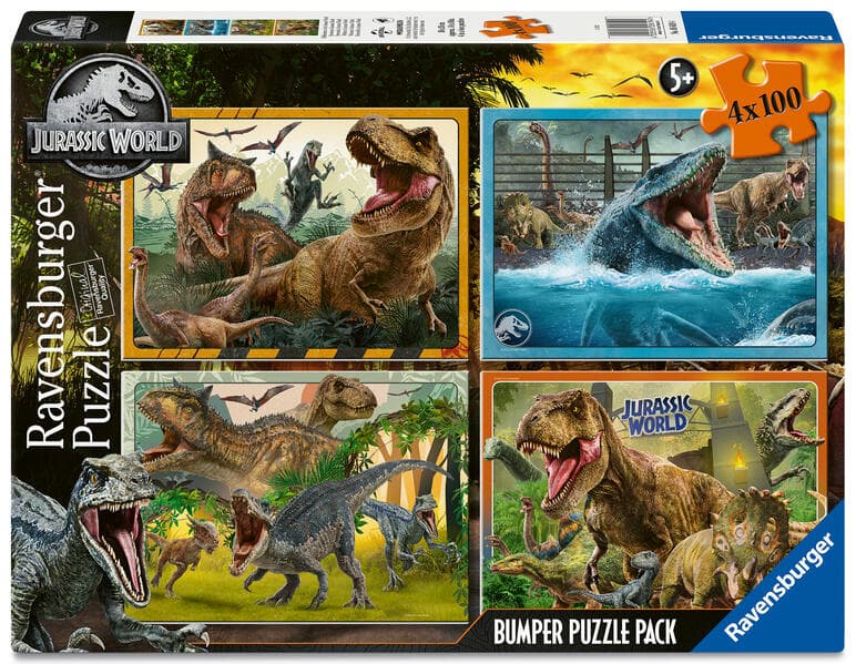 Kinderpuzzle 4x100 Teile - Jurassic Park - Willkommen in der Jurassic World