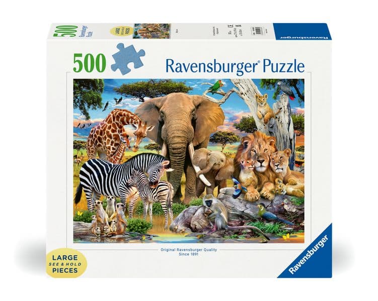 Erwachsenenpuzzle 500 Teile - Wilde Tierbabys - Puzzlespaß mit größeren Puzzleteilen für die ganze Familie