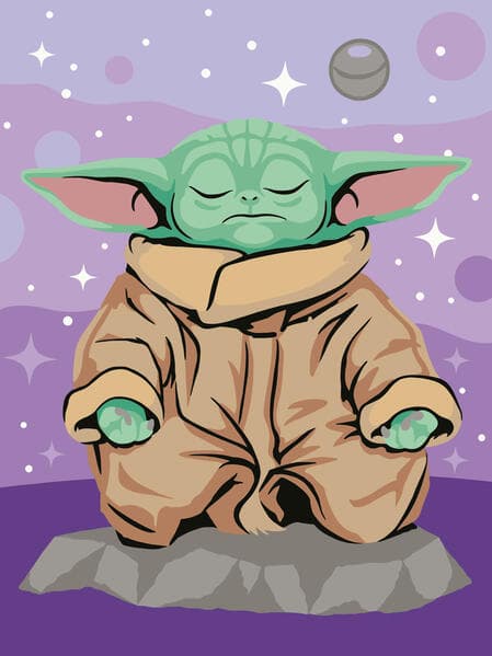 CreArt, Malen nach Zahlen Adults Trend - Star Wars Meditierender Grogu