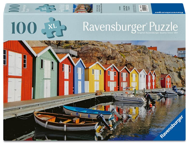 Erwachsenenpuzzle 100 XL-Teile - Bunte Häuser in Schweden