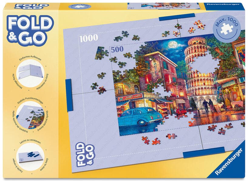 Ravensburger - Zubehör für Kinder- und Erwachsenenpuzzles 17971 - Faltbare Puzzleschale aus Pappe - Befestigungsklammern - Für Puzzles bis 1000 Teile - Zusammenbauen, Zusammenbauen, Aufbewahren