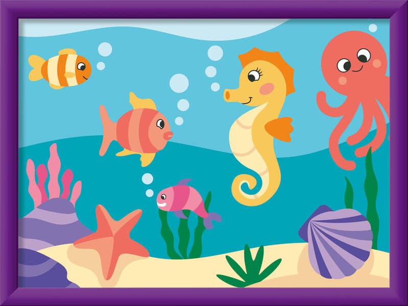 CreArt, Malen nach Zahlen mit Gips gießen - Meeresfreunde