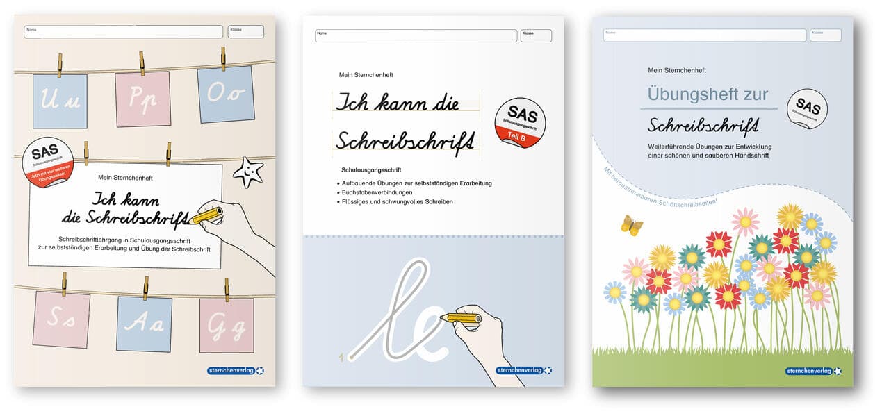 Ich kann die Schreibschrift SAS + Übungsheft 1 und 2 - Schulausgangsschrift - 3 Hefte