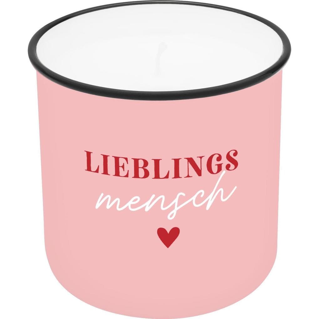 Lieblingskerze in Emailleoptik Motiv "Lieblingsmensch"