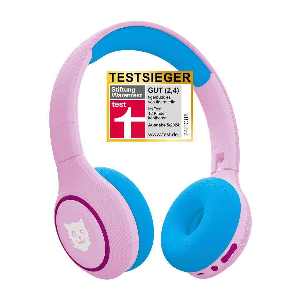 tigerbuddies Bluetooth Kinderkopfhörer Fresh Candy ( rosa / blau )
