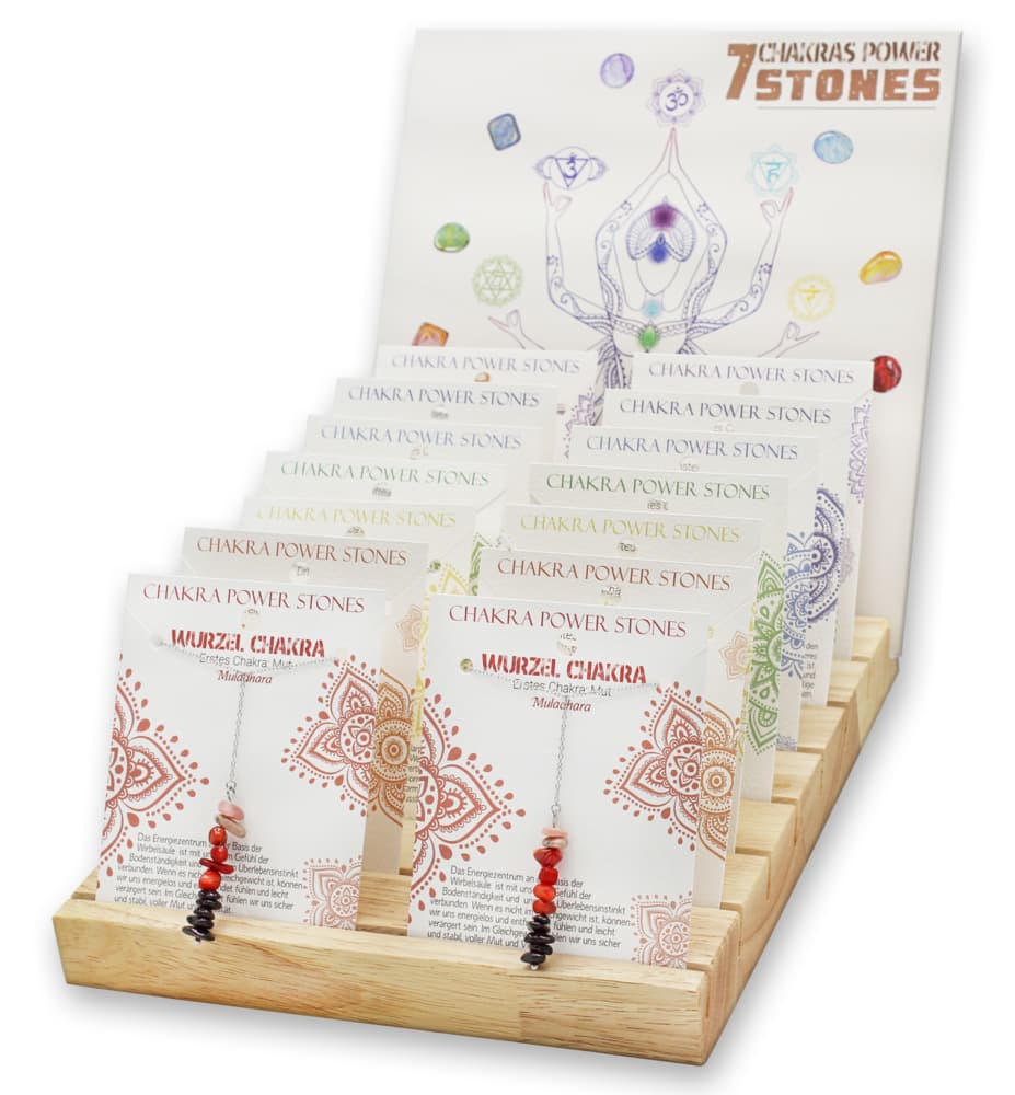 Sortiment Chakra Power Stones Halsketten, 28 Stück sortiert