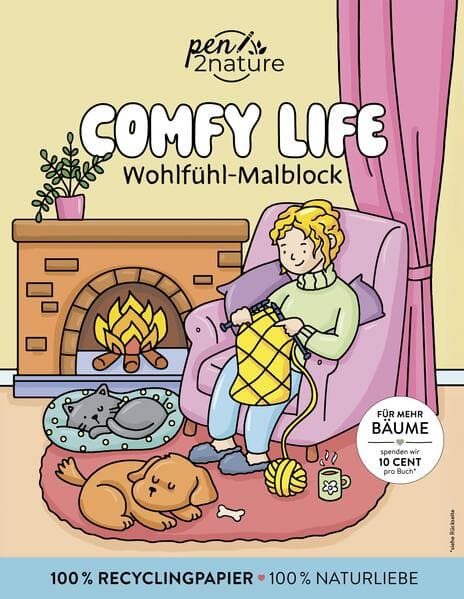 Comfy Life: Wohlfühl-Malblock Cozy Coloring | Ausmalen und entspannen