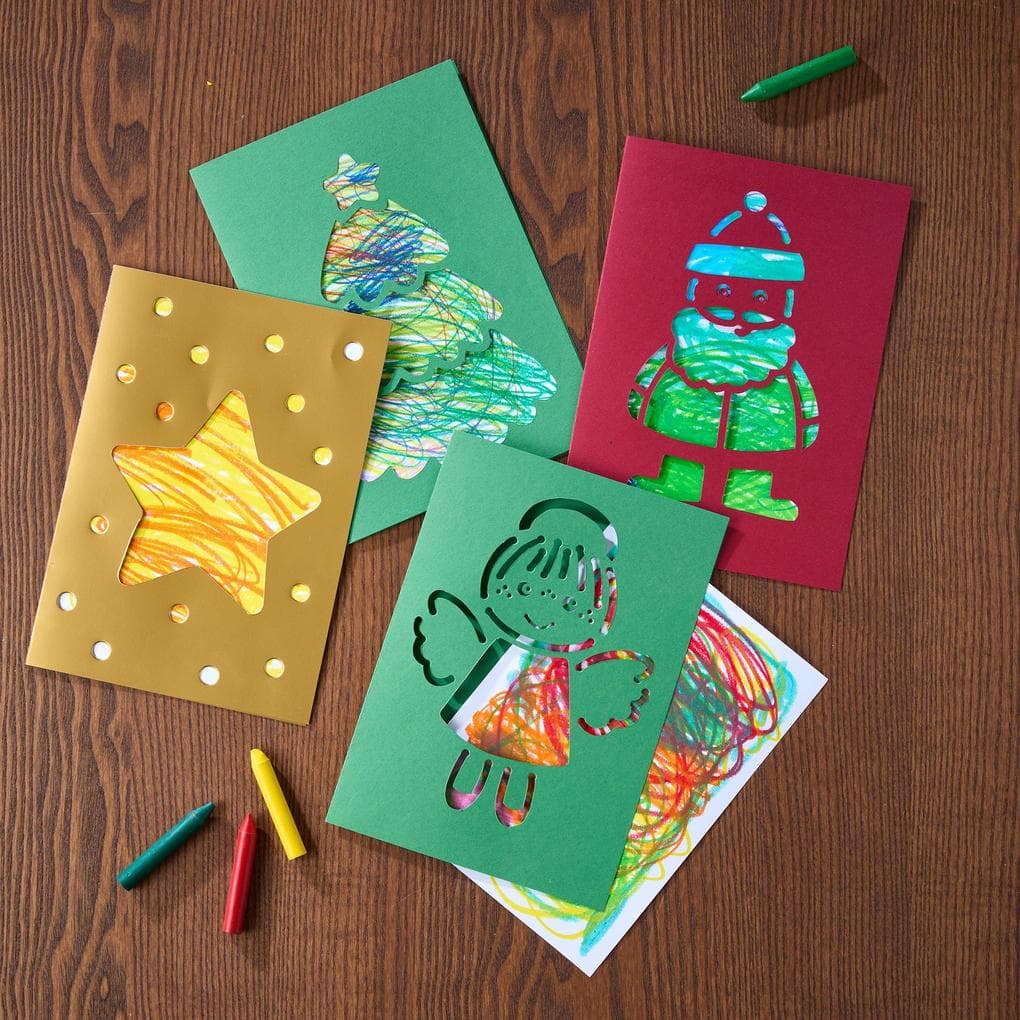 Bastelset - Erstes Malen Kritzelkarten Weihnachtspost