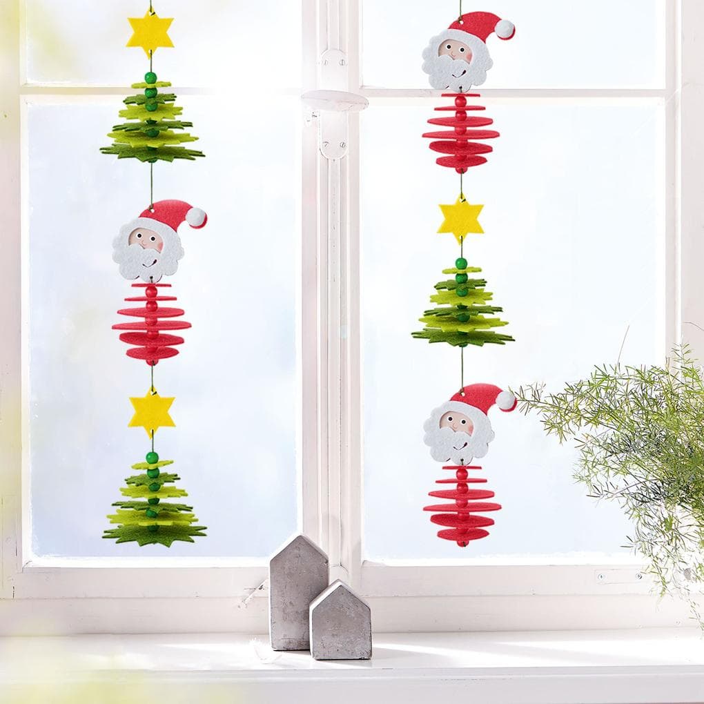 Bastelset - Erstes Fädeln Filzgirlande Weihnachtsmann