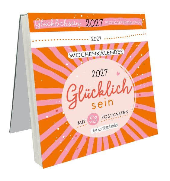 Postkartenkalender Glücklichsein 2027 by konfettiberlin