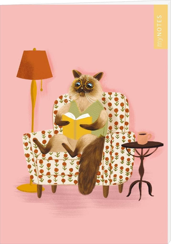 myNOTES Papeterie: Notizheft Katzen regieren die Welt - Lesekatze