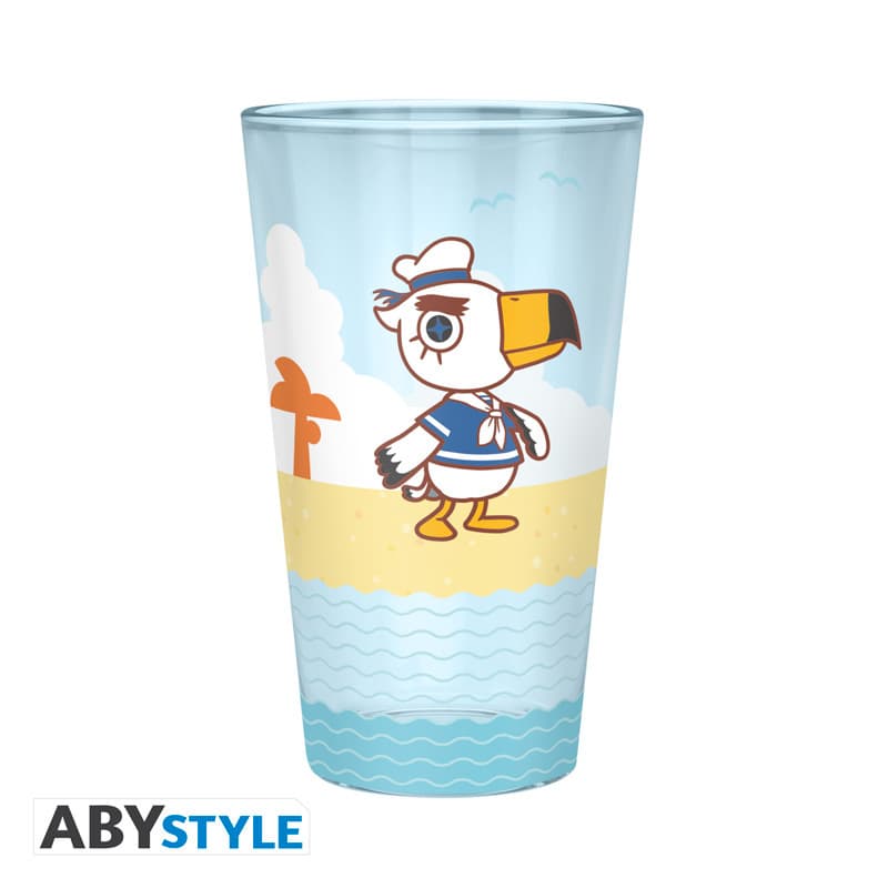 ANIMAL CROSSING - Large Glass - 400ml - "Beach Characters" - box