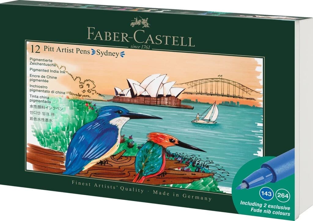 Faber-Castell Tuschestift Pitt Artist Pen, 12er Geschenk Set Sydney