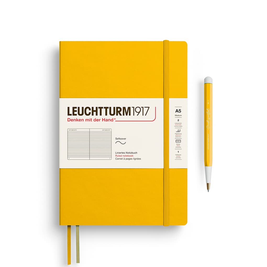 Notizbuch Medium (A5), Softcover, 123 nummerierte Seiten, Sunflower, liniert