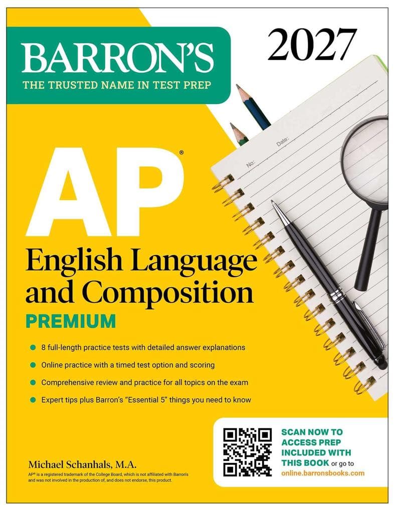 AP English Language and Composition Premium, 2027: Prep Book with 8 Practice Tests + Online Practice