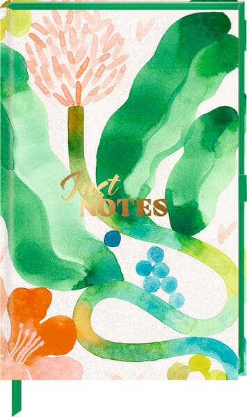 Notizbuch DIN A6 - Just Notes (Green Leaves)