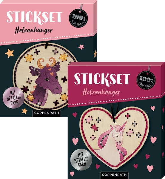 Sticken auf Holzanhängern