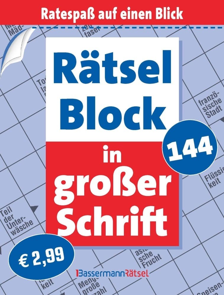 Rätselblock in großer Schrift 144