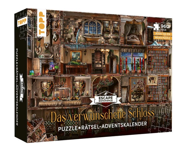 Puzzle-Rätsel-Adventskalender: Das verwunschene Schloss - 24 Puzzles mit insgesamt 960 Teilen