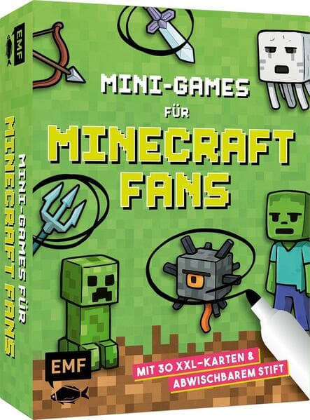 Kartenspiel: Mini-Games für Minecraft-Fans - mit abwischbarem Stift