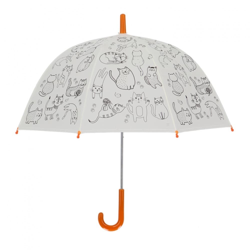 Regenschirm D70cm Katzen zum ausmalen + 9 Malstift