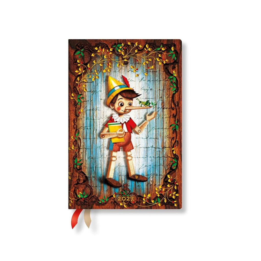 2027 Carlo Collodi, Pinocchio Mini Horizontal Softcover 12-Month Weekly Planner, 176pg, 100gsm by Paperblanks (Fairy Tale Collection)