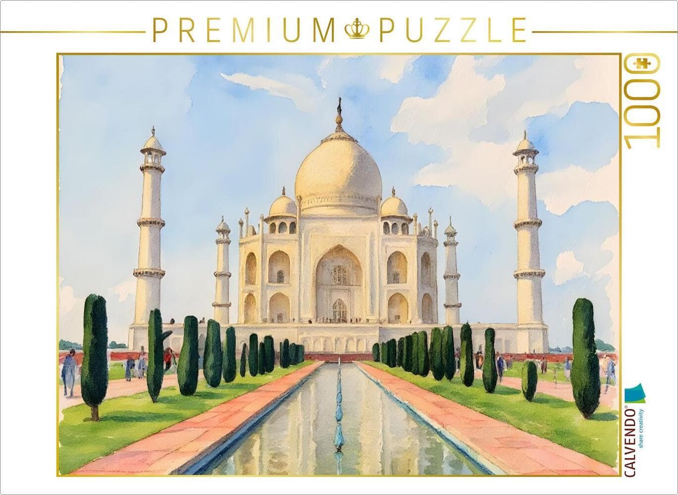 CALVENDO Puzzle Taj Mahal - Indien | 1000 Teile Lege-Größe 64x48cm Foto-Puzzle für glückliche Stunden