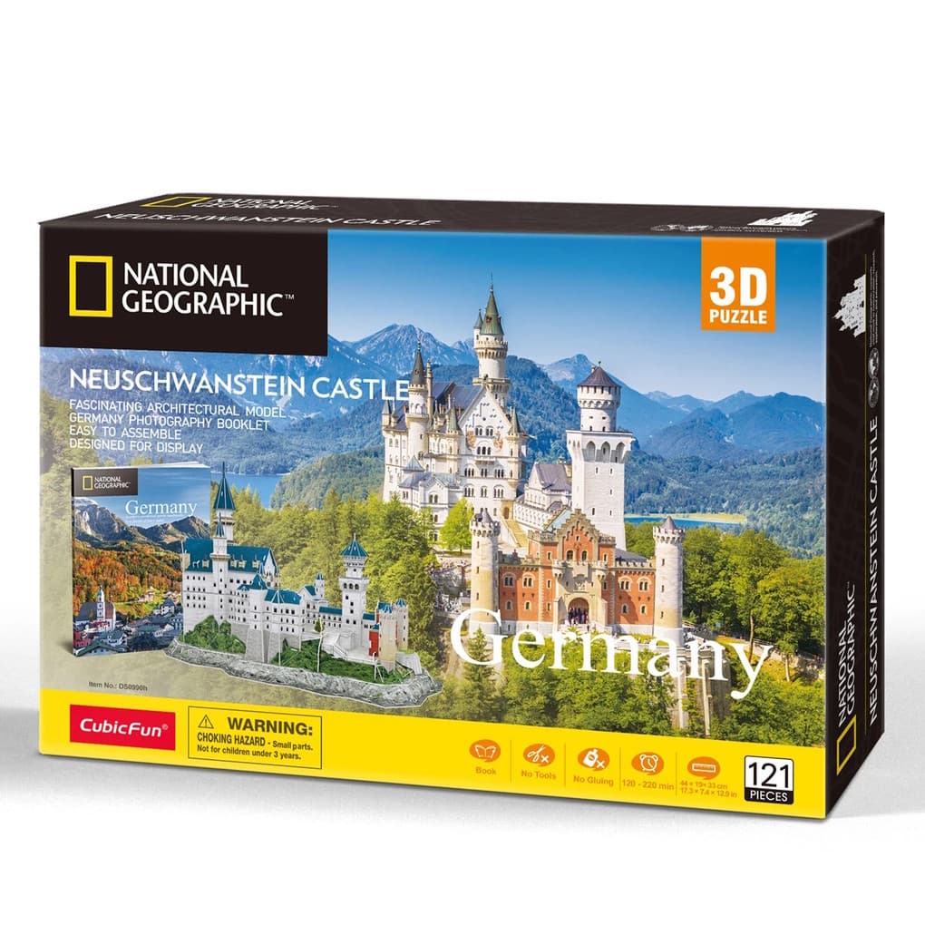CubicFun - National Geographic 3D Puzzle Schloss Neuschwanstein, 121 Teile