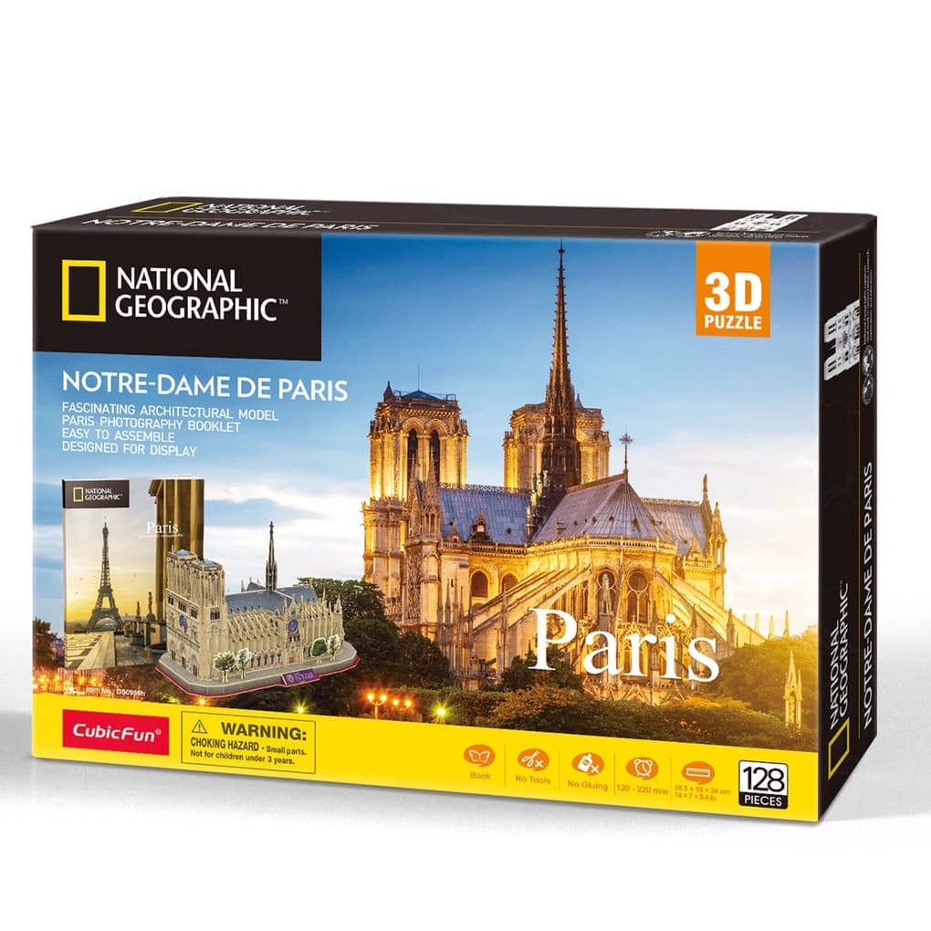 CubicFun - National Geographic 3D Puzzle Notre-Dame de Paris, 128 Teile