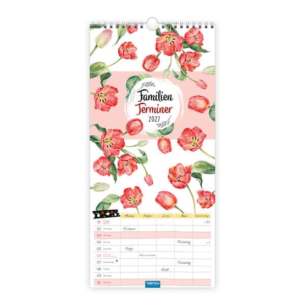 TRÖTSCH - Familienkalender Familienterminer Blumen 2027