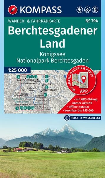 KOMPASS Wanderkarte 794 Berchtesgadener Land, Königssee, Nationalpark Berchtesgaden 1:25.000