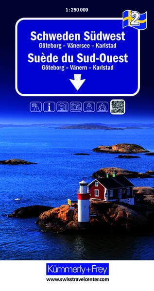 Kümmerly+Frey Regional-Strassenkarte 2 Schweden Südwest 1:250.000
