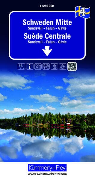 Kümmerly+Frey Regional-Strassenkarte 4 Schweden Mitte 1:250.000