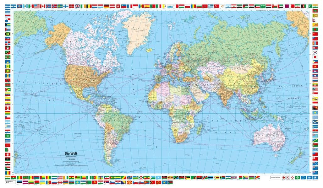 Weltkarte politisch Poster