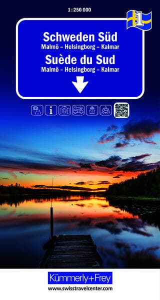 Kümmerly+Frey Regional-Strassenkarte 1 Schweden Süd 1:250.000