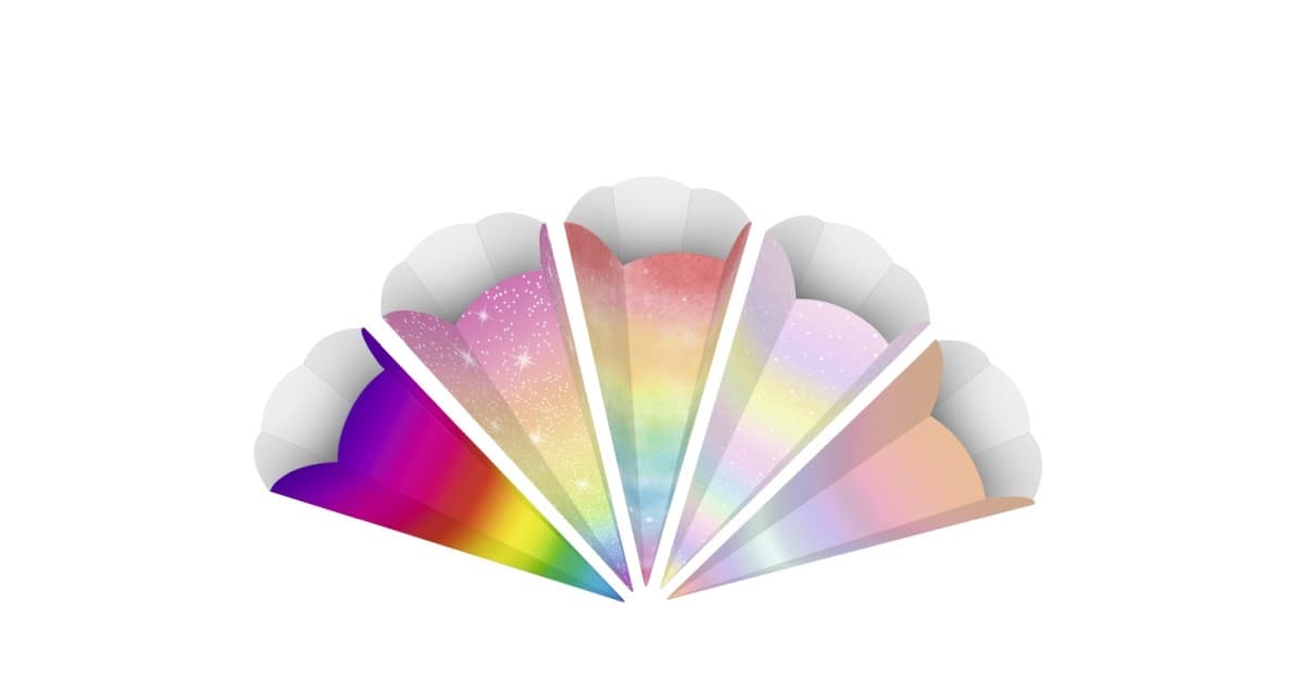 URSUS Schultüten Schultüten "Regenbogen", 15 cm, 5er Set