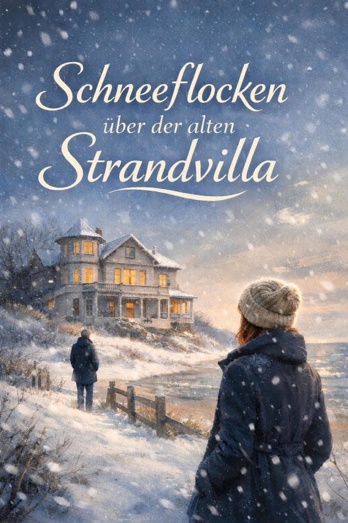 Schneeflocken über der alten Strandvilla