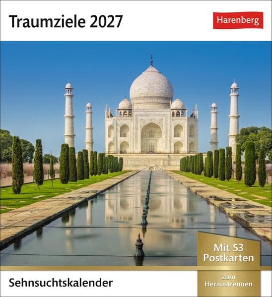 Traumziele Sehnsuchtskalender 2027 - Wochenkalender mit 53 Postkarten
