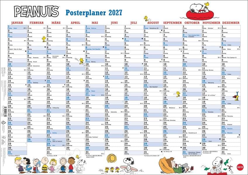 Peanuts Posterplaner 2027