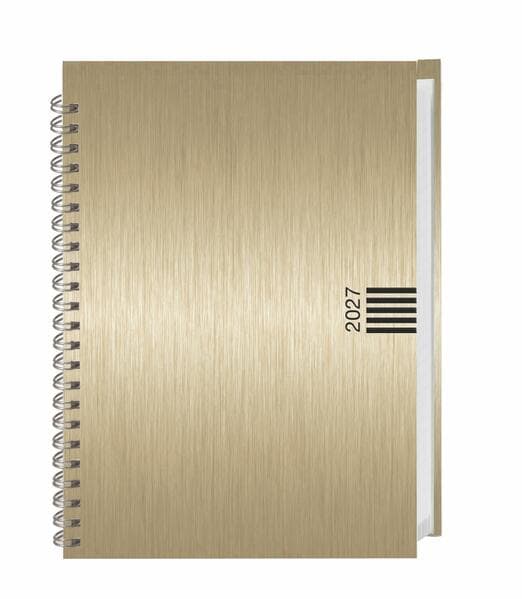 Wochen-Cheftimer A5, Alu gold 2027