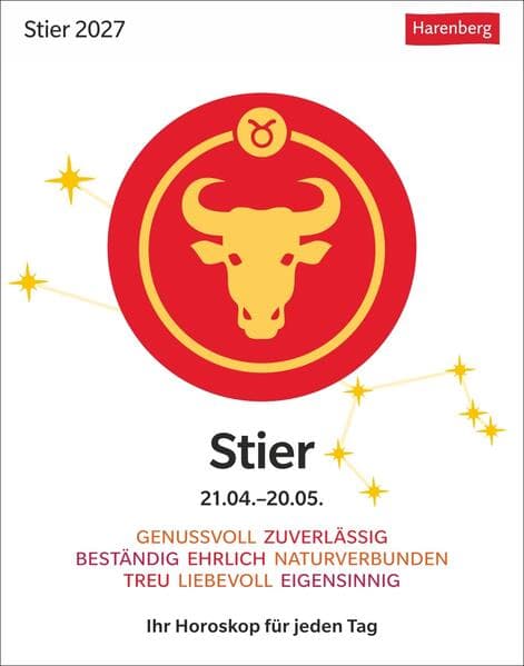 Stier Sternzeichenkalender 2027 - Tagesabreißkalender - Ihr Horoskop für jeden Tag