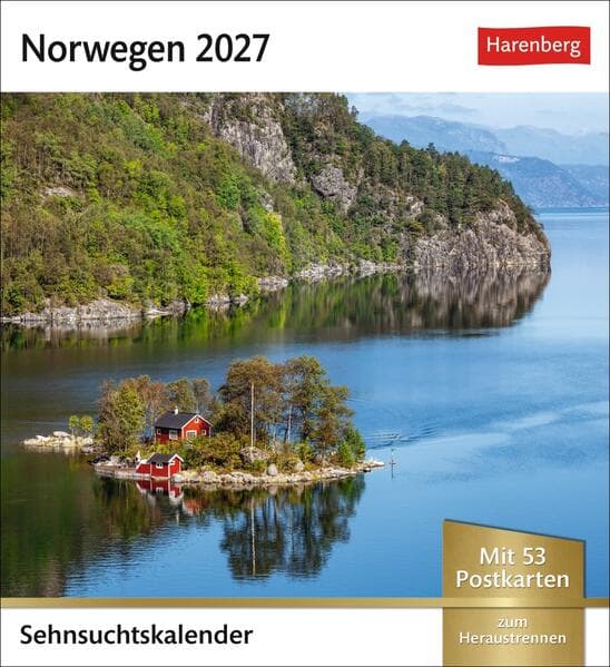 Norwegen Sehnsuchtskalender 2027 - Wochenkalender mit 53 Postkarten