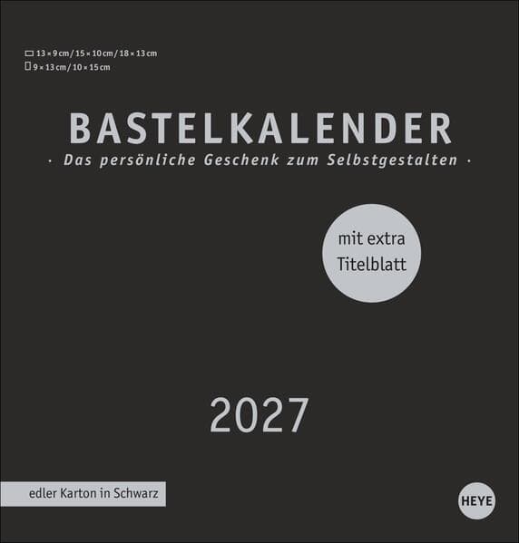 Premium-Bastelkalender schwarz mittel 2027