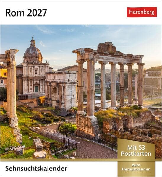 Rom Sehnsuchtskalender 2027 - Wochenkalender mit 53 Postkarten