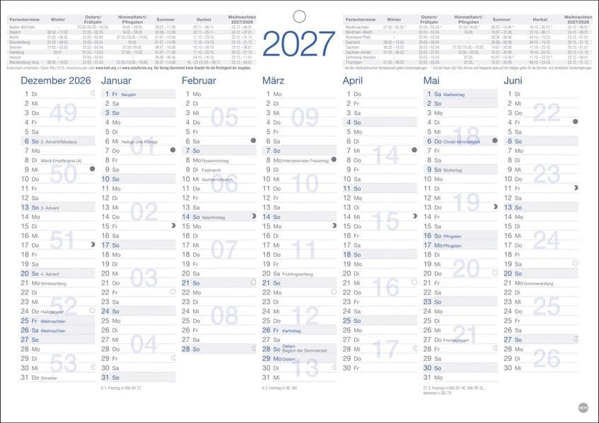 Tafelkalender A4 2027