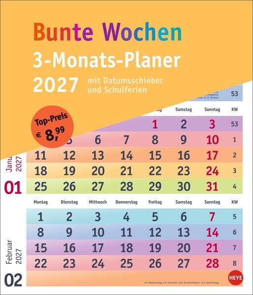 Bunte Wochen 3-Monatsplaner 2027