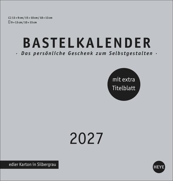 Premium-Bastelkalender silbergrau mittel 2027