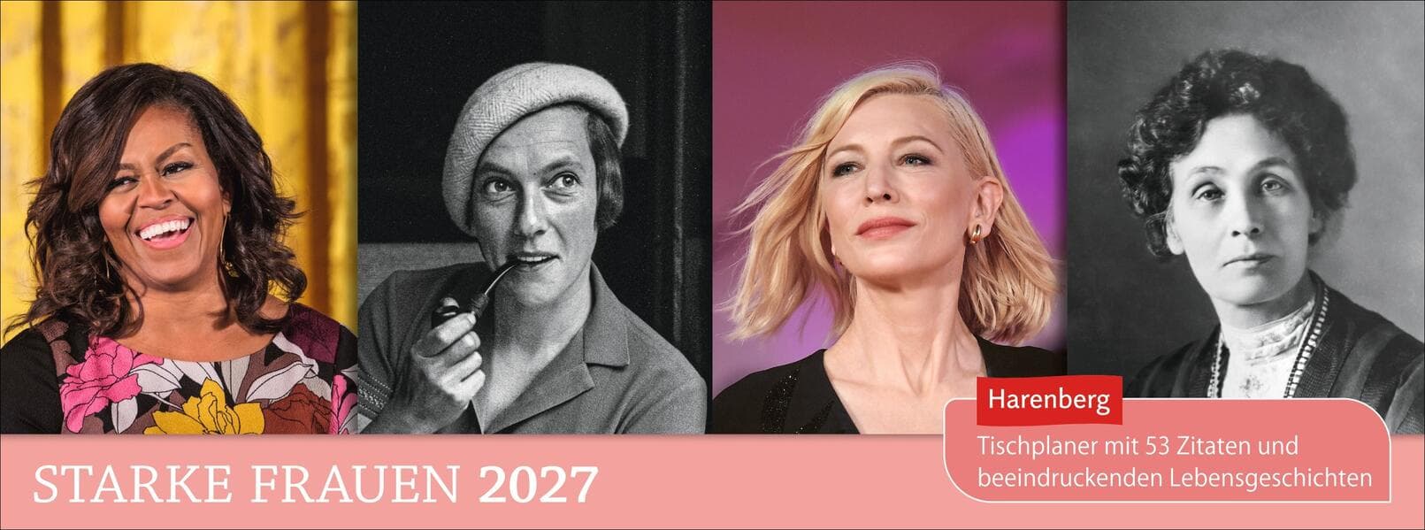 Starke Frauen Premium-Tischplaner 2027 - Tischplaner mit 53 Zitaten und beeindruckenden Lebensgeschichten